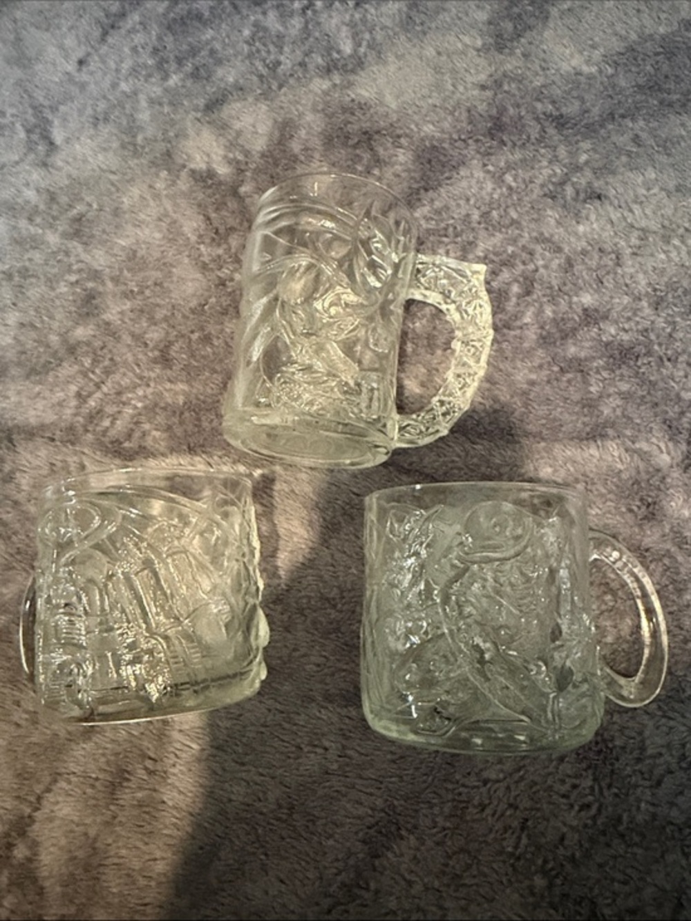 Batman Forever 1995 McDonald's Mugs Batman & 2 The Riddler - 3 cups